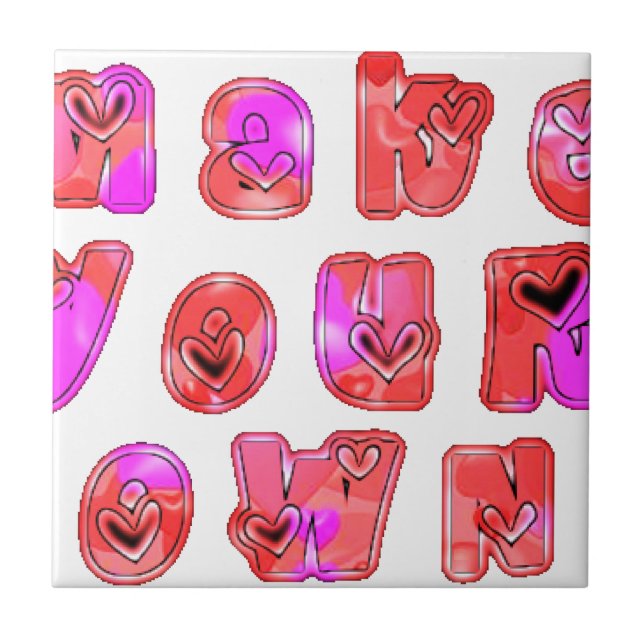 Carreau Faites votre propre coeur Art Design d'impression (Devant)