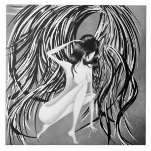 Carreau Fallen Angel Gris Monochrome