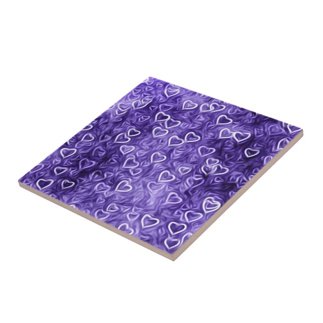 Carreau Falling Hearts - Purple (Côté)