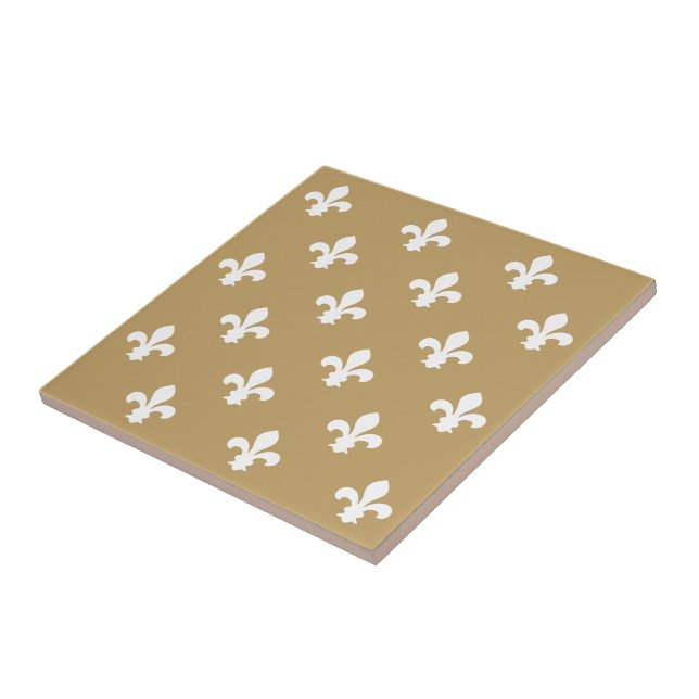 Carreau Fallow Neutral Fleur de Lys (Côté)