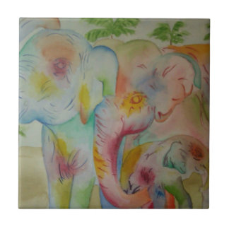 Carreau Famille d'éléphant