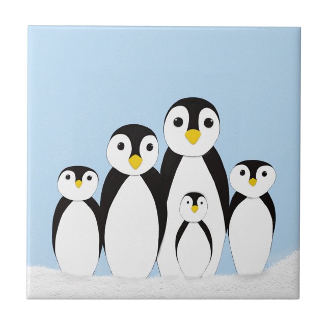 Carreau Famille Pingouin mignonne (Devant)