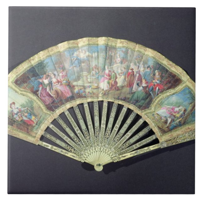 Carreau Fan de cour, Français, XVIIIème siècle (ivoire et (Devant)