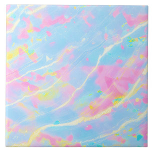 Carreau Fancy Pastel Marbre Bleu rose Jaune Fraîche Été