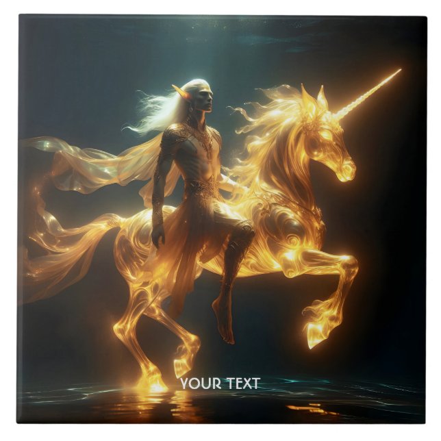 Carreau Fantasy Cute Ethereal Underwater Unicorn (Devant)