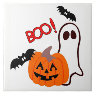 Carreau Fantôme de Halloween avec le citrouille