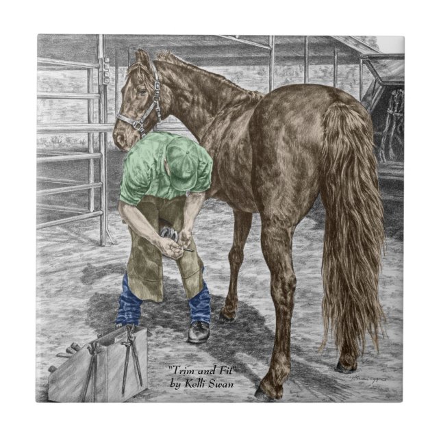 Carreau Farrier Forgeron Trimming Horse Hoof (Devant)
