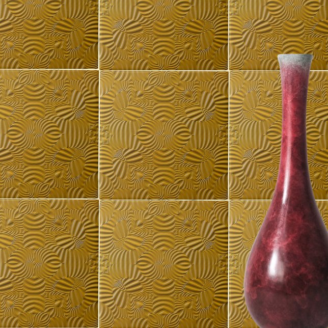 Carreau Faux Gold Low Relief Sculpturé Abstrait (Créateur téléchargé)