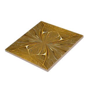 Carreau Faux Gold Metal Design Motif