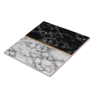 Carreau Faux Marbre Noir Blanc Pierre Carrelage en céramiq