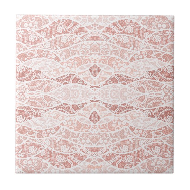 Carreau Faux White Lace Fishnet Carrelage en céramique ave (Devant)