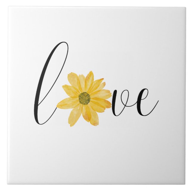 Carreau Femme Amour Fleur Jaune Super écriture manuscrite (Devant)