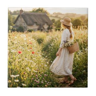 Carreau Femme dans un champ de blé