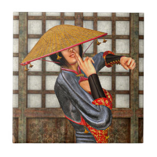 Carreau Femme de bataille asiatique