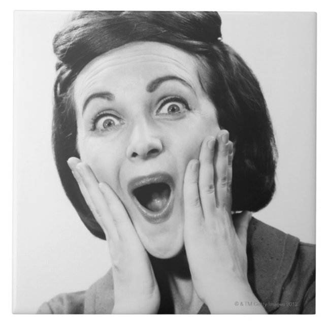 Carreau Femme faisant le visage (Devant)