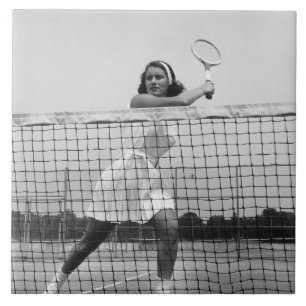 Carreau Femme jouant au tennis