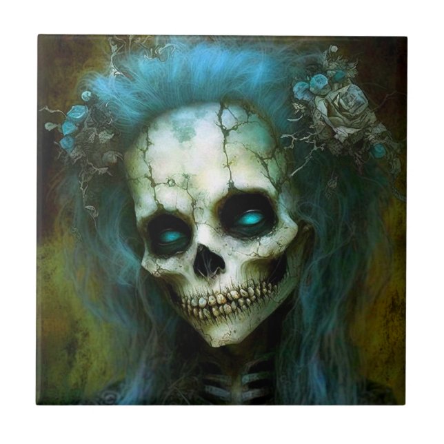 Carreau Femme morte Squelette Horreur (Devant)