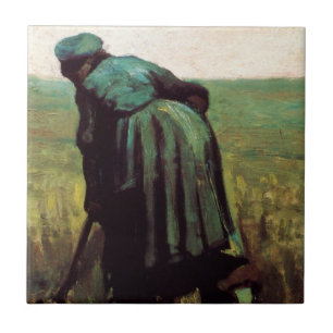 Carreau Femme paysanne creuser par Vincent van Gogh