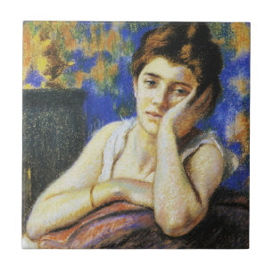 Carreau Femme penchée sur une chaise
