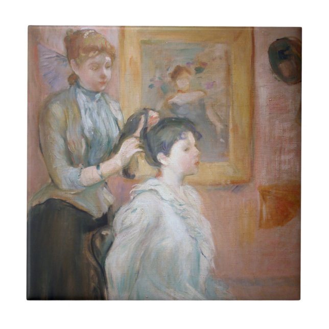 Carreau Femme Styling Daughter's Hair (par Berthe Morisot) (Devant)