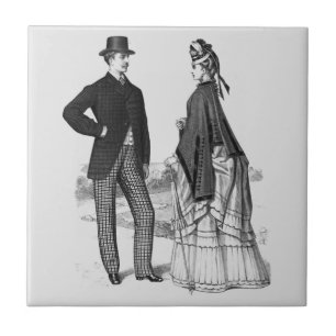 Carreau Femme Victorian Black Grey Homme Élégante