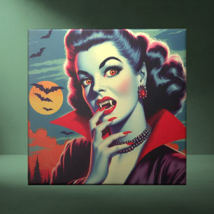 Carreau Femme vintage Vampire