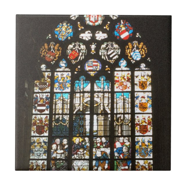 Carreau Fenêtre en verre teinté médiévale, Hollande (Devant)