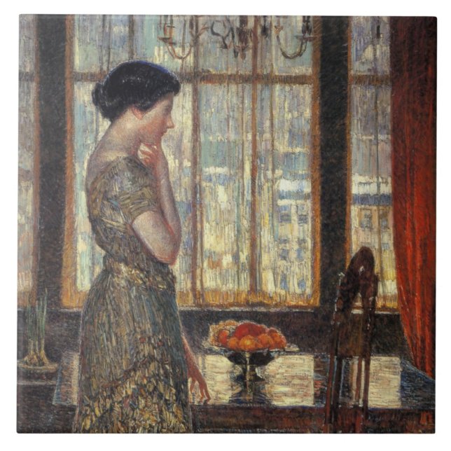 Carreau Fenêtre New York en hiver (par Childe Hassam) (Devant)