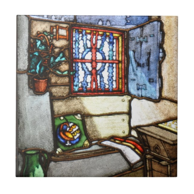 Carreau Fenêtres en verre teinté de Nouveau d'art - tuile (Devant)