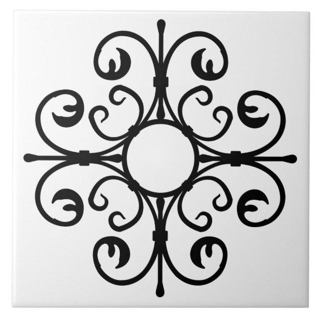 Carreau Fer orange en Carrelage noir (Devant)