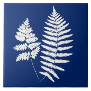 Carreau Ferme des bois, bleu de Cobalt et blanc
