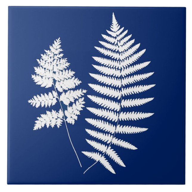 Carreau Ferme des bois, bleu de Cobalt et blanc (Devant)