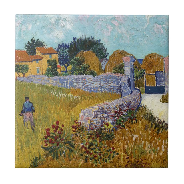 Carreau Ferme en Provence (1888) par Vincent Van Gogh  (Devant)