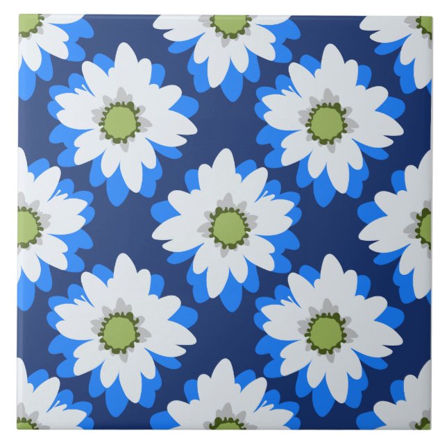 Carreau Ferme végétale végétale bleu blanc minimal (Devant)