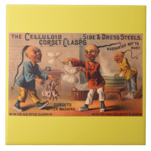 Carreau Fermoirs de corset celluloïdes Victorian tradecard