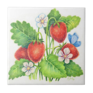 Carreau Festin d'été - tuile de fraise