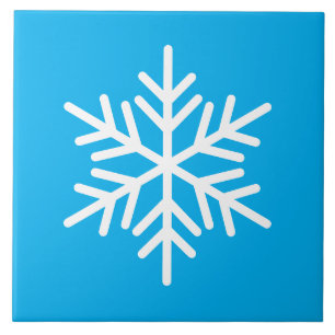 Carreau Festin Fun Blanc Nordic Fnowflake Sur Azure Blue