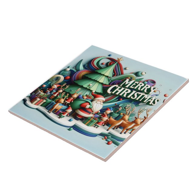 Carreau Festive pays des merveilles hivernales avec Père N (Côté)