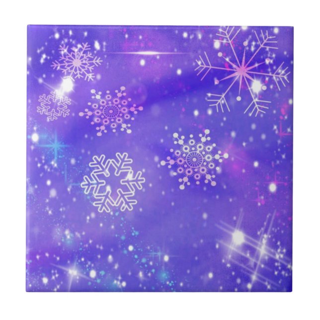 Carreau Festive Violet Fête Fête Fête de Noël (Devant)
