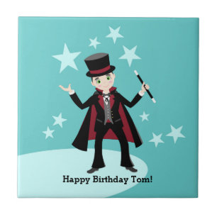 Carreau Fête d'anniversaire pour enfant magicien