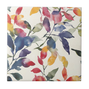 Carreau Feuilles aquarelle