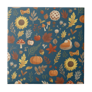 Carreau Feuilles d'automne avec un trait de Thanksgiving