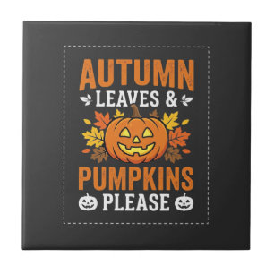 Carreau Feuilles d'automne Citrouille Halloween Design