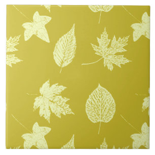 Carreau Feuilles d'automne - moutarde et jaune clair