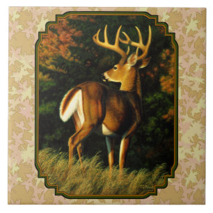 Carreau Feuilles d'automne Whitetail Buck