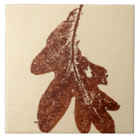Feuilles de chêne simple nature imprimée à l'encre