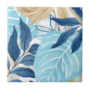Carreau Feuilles de la Jungle Bleue