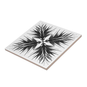 Carreau Feuilles de plumes texturées translucides noires e