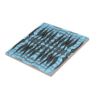 Carreau Feuilles floraux Abstraits noirs et gris