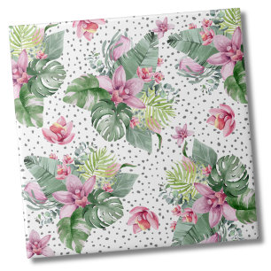 Carreau Feuilles Motif Floral Tropical